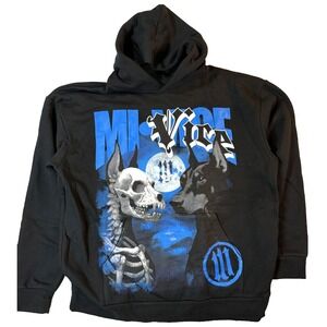 Evil Vice Hoodie Mens 2XL Skeleton Dogs Moon AOP Miami Exclusive Streetwear NWT
